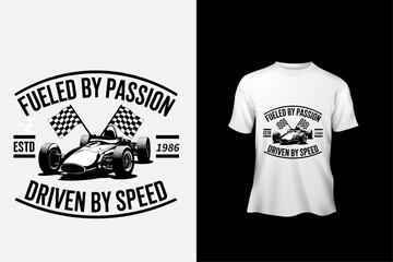 Racing team t shirt typography slogan design apparel for print modern type vector.