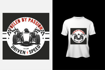 Racing team t shirt typography slogan design apparel for print modern type vector.