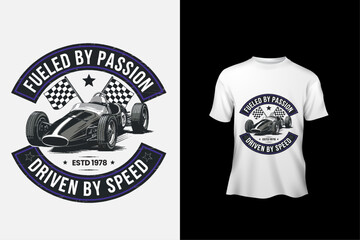 Racing team t shirt typography slogan design apparel for print modern type vector.
