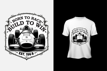Racing team t shirt typography slogan design apparel for print modern type vector.