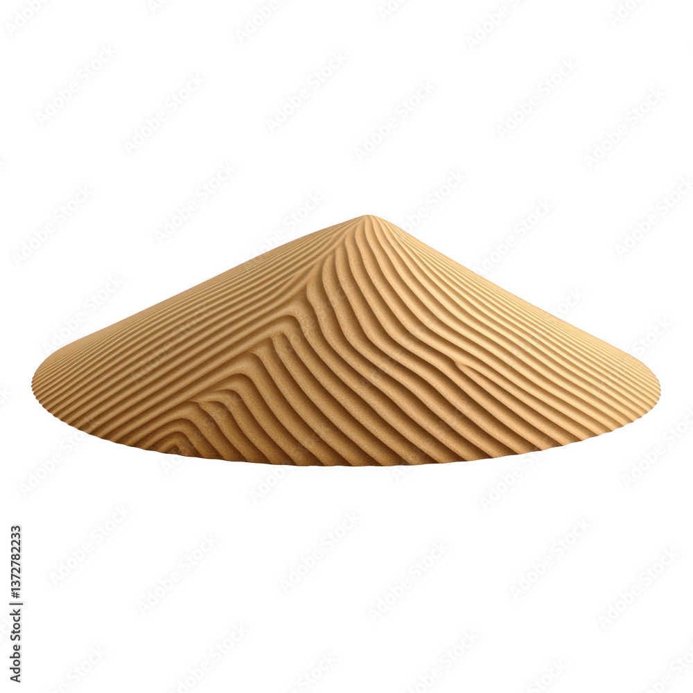 Aufkleber a perfectly symmetrical cone of sand with intricate, wavy patterns creates mesmerizing visual effect