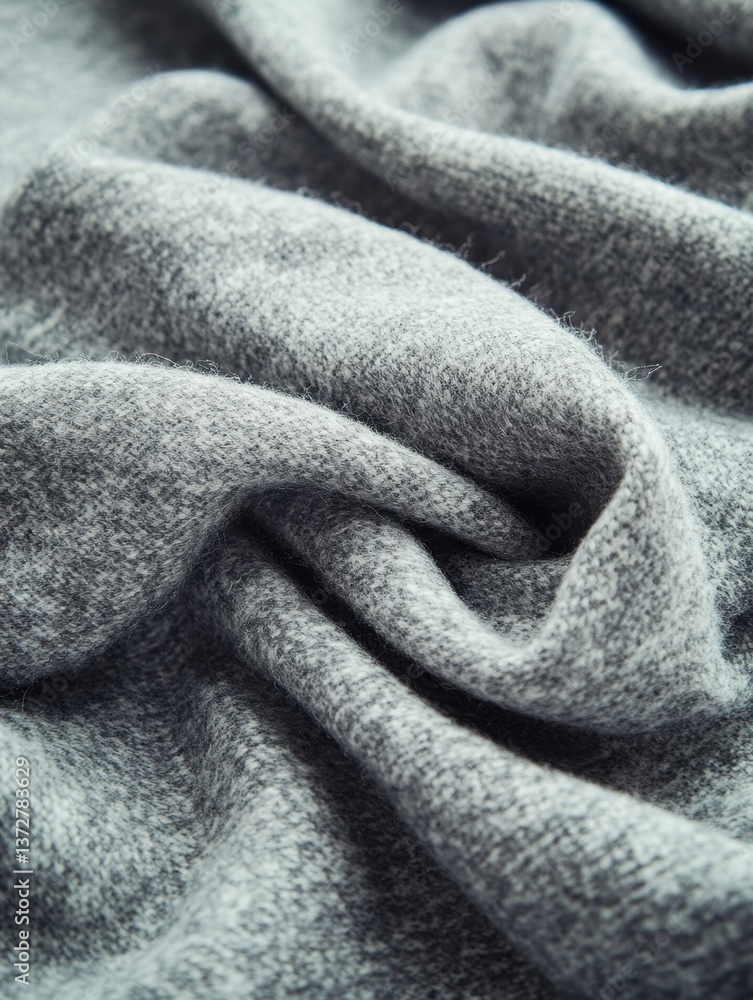 Poster soft gray wool fabric texture close up capturing depth and warmth in a detailed macro shot for texti