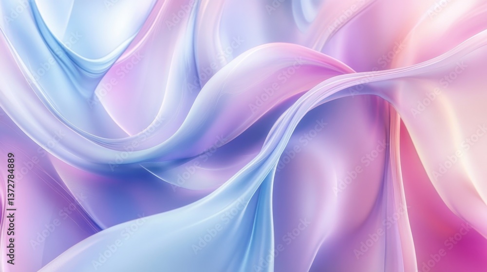 Poster soft abstract pastel waves background with gentle flowing curves and smooth gradient colors for sere