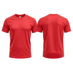 Red t-shirt up template isolated on transparent or white background, png