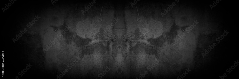 Aufkleber Old wall texture smeared engine oil cement dark black gray  background abstract grey color design are light with white gradient background.
