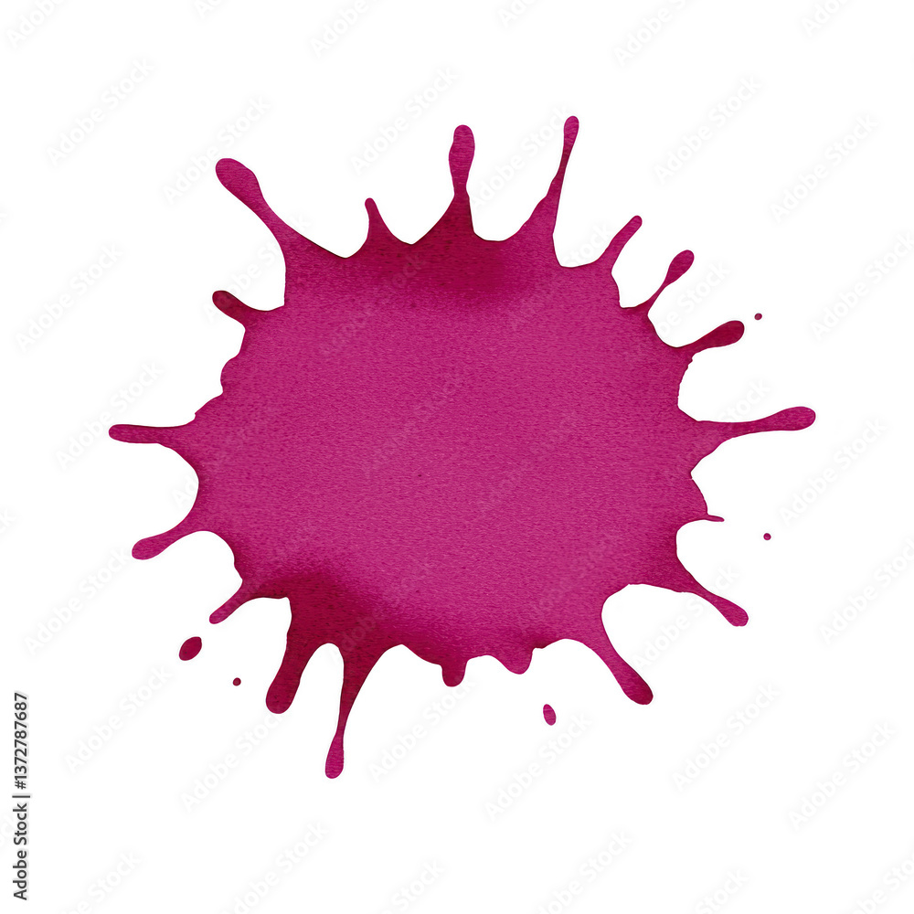 Poster a vibrant magenta paint splatter with irregular edges creates dynamic and artistic effect, perfect f