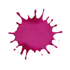 Fototapeta premium A vibrant magenta paint splatter with irregular edges creates dynamic and artistic effect, perfect for creative projects or backgrounds. bold color and shape add energy and interest