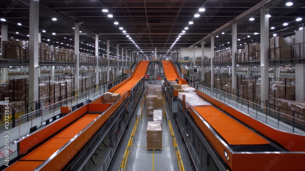 Aufkleber automated warehouse conveyor system: high-tech logistics and efficient package handling