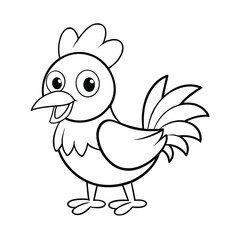 Cute cartoon rooster illustration isolated on white background