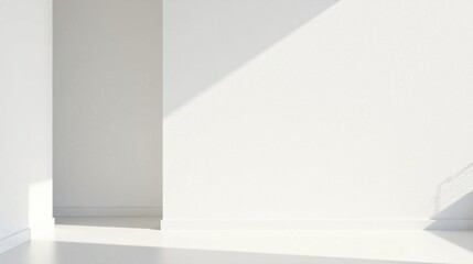 Sunlit Minimalist Interior Wall Space Mockup Perfect for Design Presentations and Branding Applications