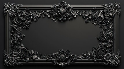 Ornate Black Frame: A Masterpiece of Baroque Design
