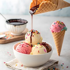 ice cream with chocolate