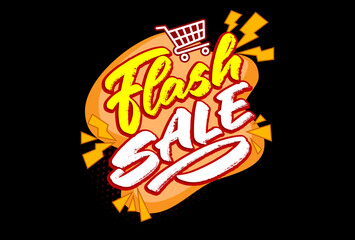 Flash sale lettering vector illustration