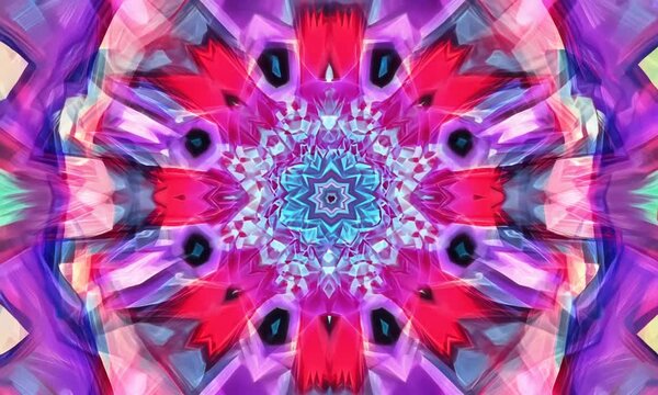 symmetrical patterns,VJ fractal kaleidoscope seamless loop animation.