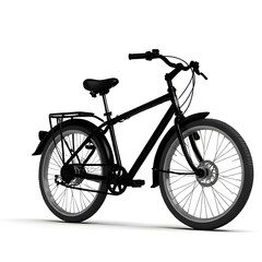 Obraz premium Black Bicycle with Disc Brakes and Rear Cargo Rack