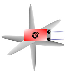 Aeromobile in volo con fari accesi