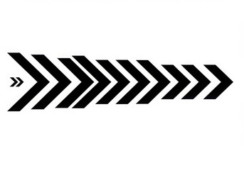 A series of black chevron shapes pointing to the right on a white background in a repeating pattern transparent background