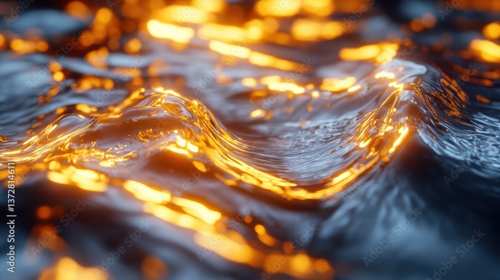 Poster dynamic, flowing shapes with a blend of dark and light colors create an otherworldly, futuristic aes
