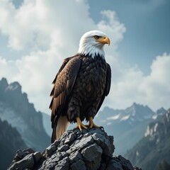 Fototapeta premium bald eagle on a branch