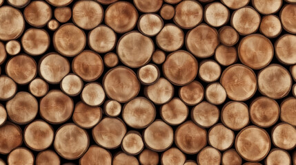 A pattern of round wooden slices arranged aesthetically, creating a textured background that highlights the beauty and simplicity of nature's artistry