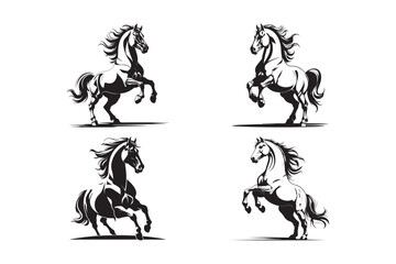 Elegant Horse Illustrations Dynamic Black and White Designs