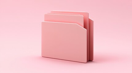 Fototapeta premium Pink Folders: A Minimalist Digital Organization Concept