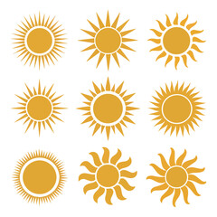 set of sun icons