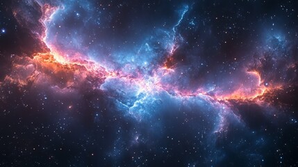 Fototapeta premium Astronaut Floating in Deep Space with Nebula and Stars
