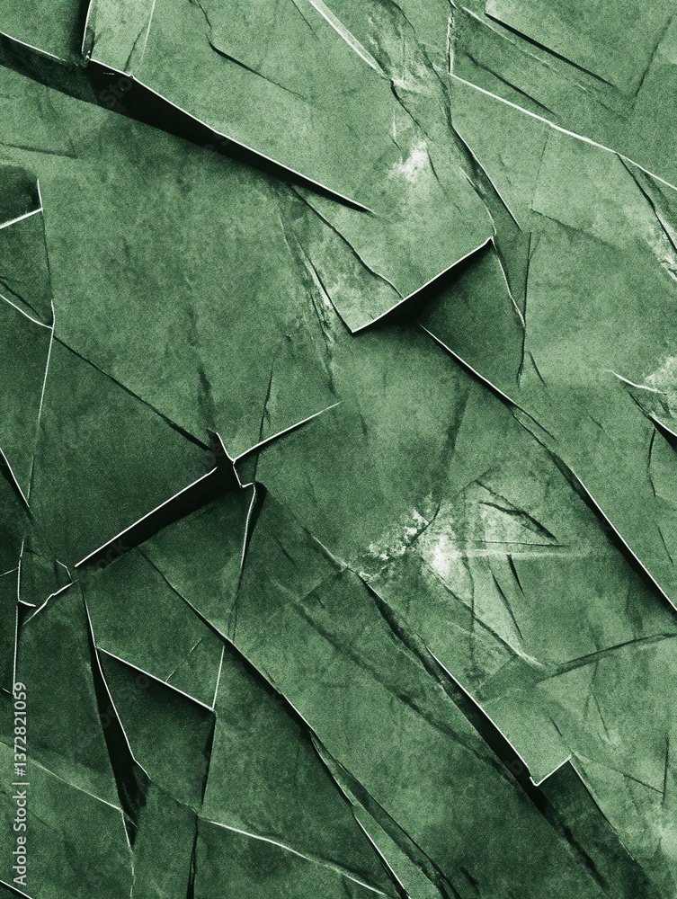 Poster abstract geometric green texture background with sharp edges and angular shapes for design projects