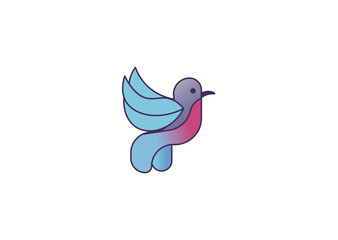 Obraz premium Vector illustration of cartoon pigeon in minimalist style 