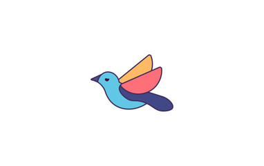 Vector illustration of cartoon pigeon in minimalist style	