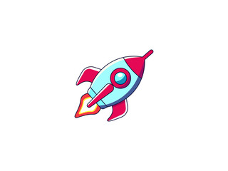 Vector illustration of a cartoon spaceship or rocket