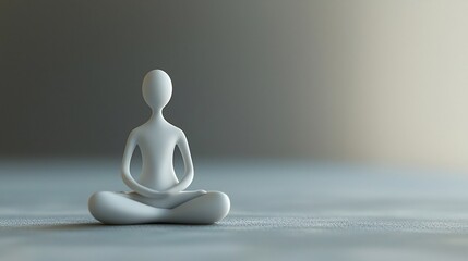 Peaceful Meditation Pose in Minimalist 3D
