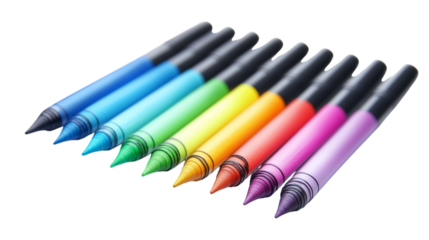 A set of alcohol markers in a gradient palette, isolated on white background --ar 16:9