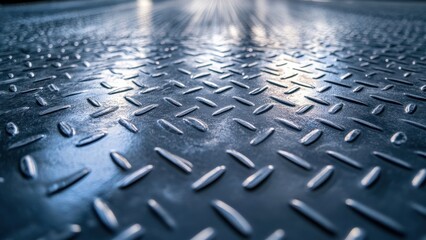Close-Up of Textured Metal Surface with Diamond Pattern