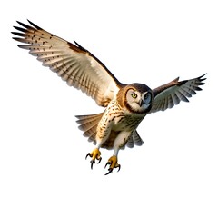 Obraz premium a_powerful_owl_with_sharp_talons_gliding_with_full_wingspan_beautifully_