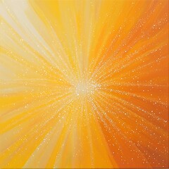 A painting of a sun with a lot of white and yellow paint