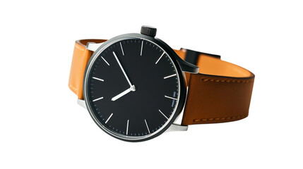 A solar-powered watch with minimalist design, isolated on white background --ar 16:9