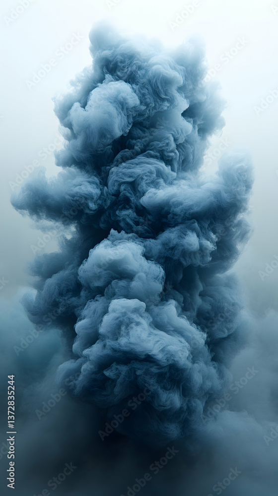 Aufkleber ethereal cloudscape of swirling smoke its soft blue color creating a tranquil dreamy atmosphere in h