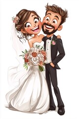 humoristic wedding illustration