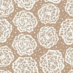 Vector seamless pattern with hand drawn cute roses. Beautiful design for textile, wallpaper, fabric, wrapping paper and backgrounds.