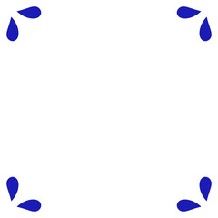 Mexican talavera ceramic tile with blue splash. Traditional style from Puebla.