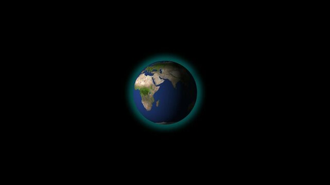 Planet earth in space rotating animation.