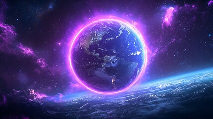 Obraz premium Earth in Cosmic Aura