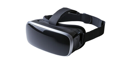 A VR headset with adjustable head strap, isolated on white background --ar 16:9
