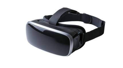 A VR headset with adjustable head strap, isolated on white background --ar 16:9