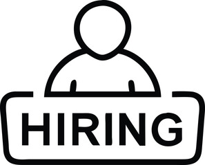 Eye-Catching Job Vacancy Icon with "Hiring" Sign | Download Now