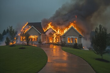 Fire engulfs smart home showcasing potential security vulnerabilities Generative AI