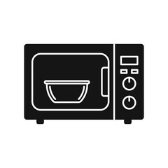 Microwave oven icon vector for home appliances