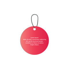 Circular Red Tag with Text
